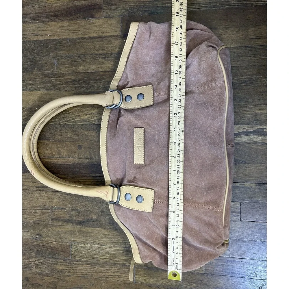 Sundance Women's Hobo Suede Purse With Shoulder Straps Pinkish Beige Colorway